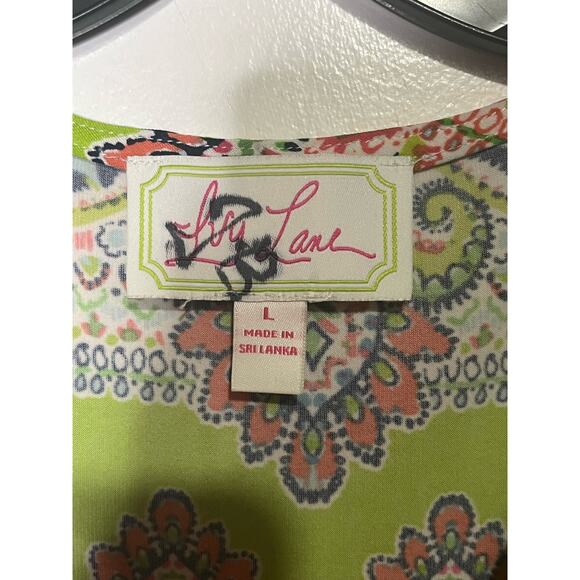 Ivy Lane Vibrant Dress Paisley Print Shift Womens Size L Green A-Line Sleeveless - Picture 3 of 7